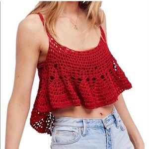 NWOT Free people free bird knit crop top large